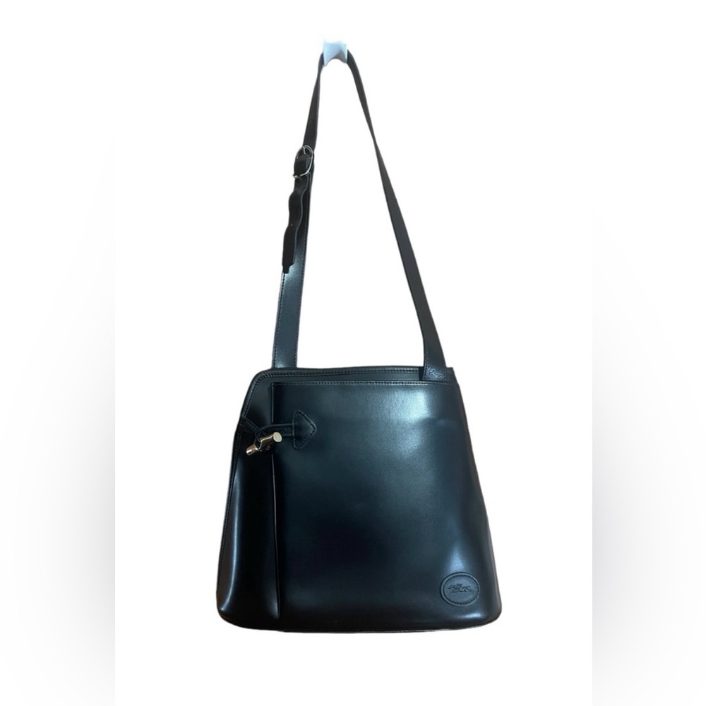 EUC Longchamp Roseau Black Leather Shoulder Bag *Certified Authentic* - Picture 9 of 11